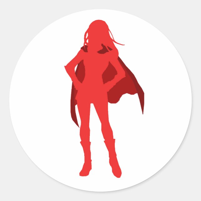 Superhero Girl Character Party Classic Stickers (Front)