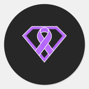 Superhero hero warrior fighter lupus awareness classic round sticker