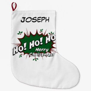 Superhero Ho! Ho! Ho! Large Christmas Stocking