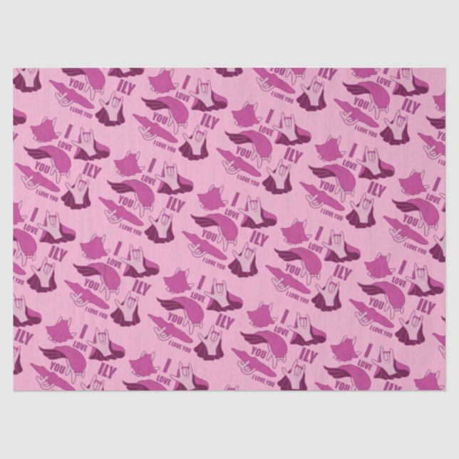 Superhero ILY - ASL Design Tissue Paper (Front)