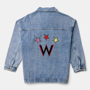 Superhero Initial Star Personalize Denim Jacket