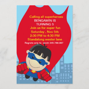 Superhero Invitation d'anniversaire pour le super 