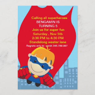 Superhero Invitation d'anniversaire pour le super 