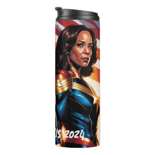 Superhero Joe Biden and Kamala Harris Thermal Tumbler