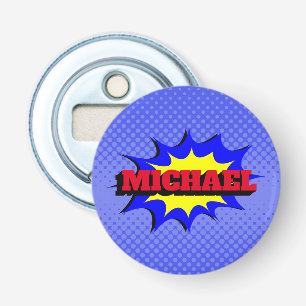 Superhero Kids Comic Book Personalized Name Bottle Opener
