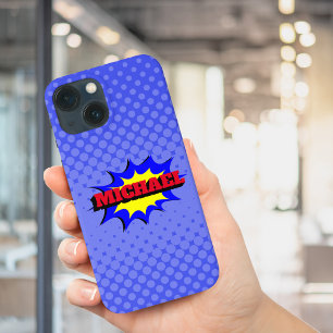 Superhero Kids Comic Book Personalized Name iPhone 13 Mini Case