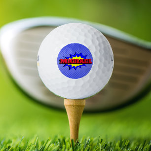 Superhero Kids Comic Book Personalized Name Golf Balls