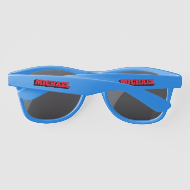 Superhero Kids Comic Book Personalized Name Sunglasses (Back)
