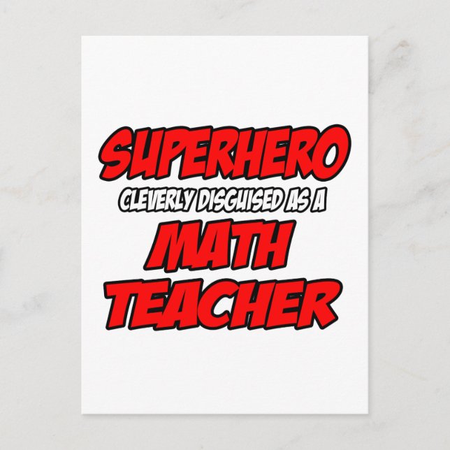 Superhero...Math Teacher Postcard (Front)