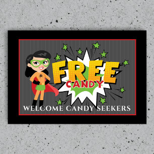 Superhero Mom Free Candy Halloween Doormat