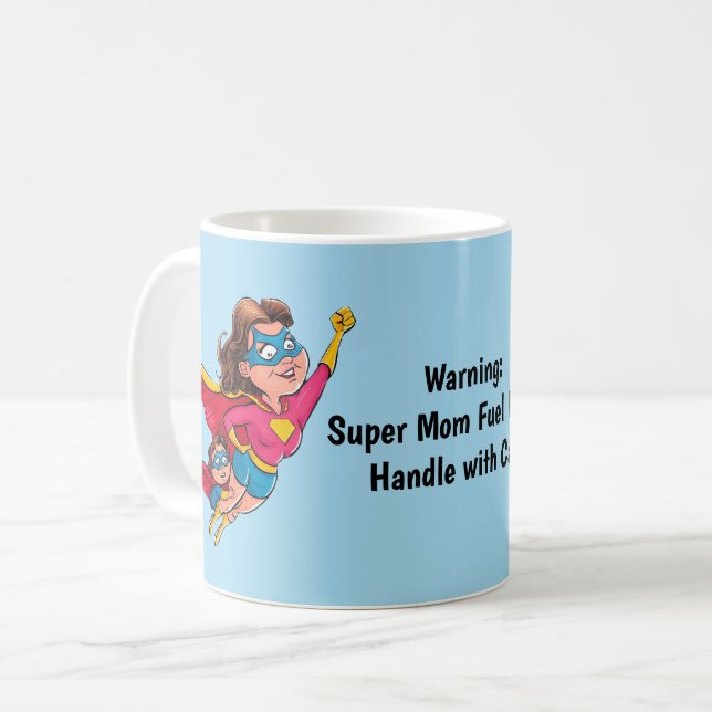Superhero Mom Personalized Coffee Mug (Front Left)