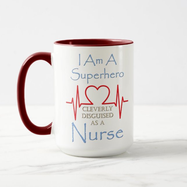 Superhero Nurse Giant Coffee Mug (Left)