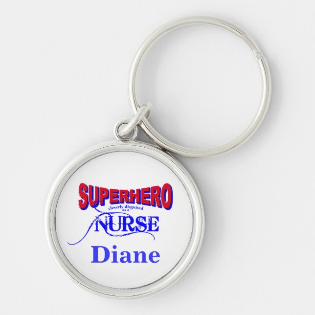 Superhero Nurse Keychain - Personalized (Front)