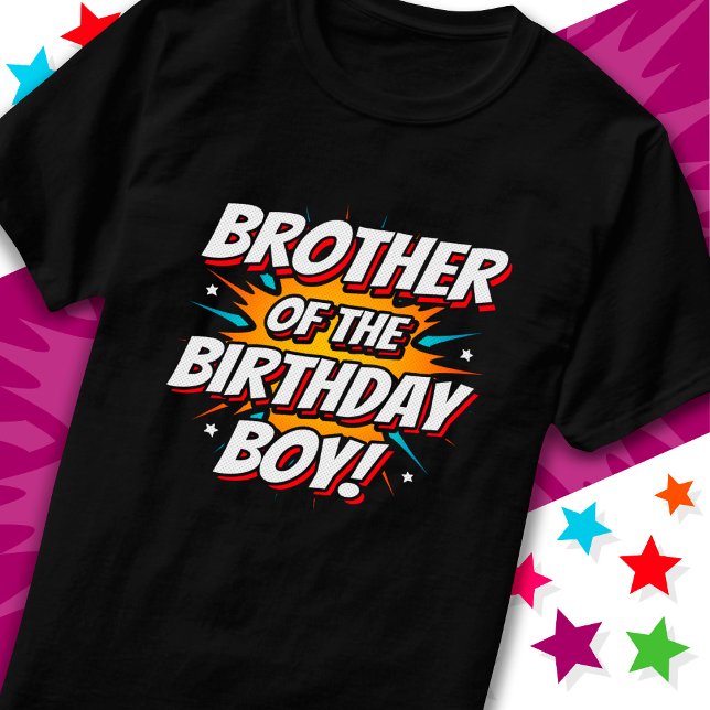 Superhero Party Comics Brother of Birthday Boy T-Shirt (Creator Uploaded)