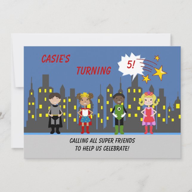 Superhero Party Invitations (Front)
