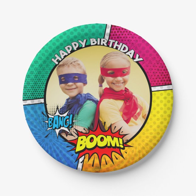 SuperHero Party plate Customize it! (Front)