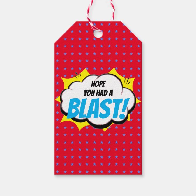 Superhero Party Thank You Gift Tags (Front)