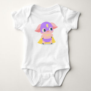 Superhero Pig Baby Sleeper Bodysuit 