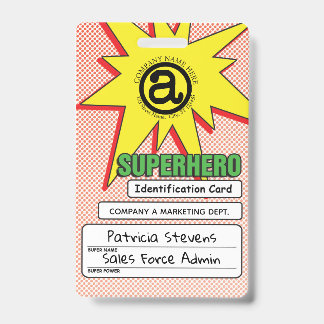Superhero PVC ID Badge