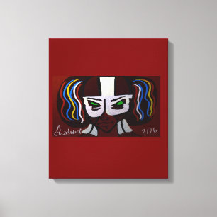 Superhero Red Alien Girl  Canvas Print