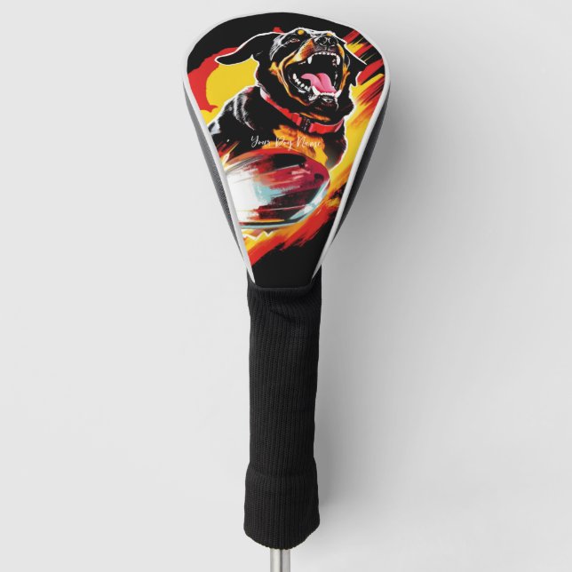 Superhero Rottweiler Dog 01 - Ignacio judge Golf Head Cover (Front)