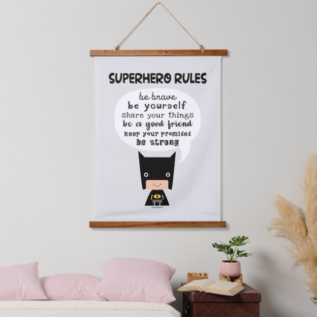 Superhero Rules Hanging Tapestry (Bedroom)