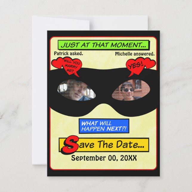 Superhero Save The Date (Front)