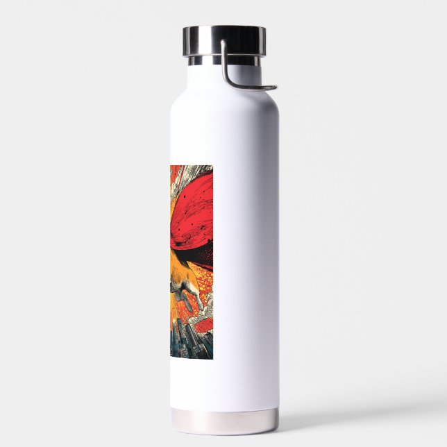 Superhero Shiba � Comic Book Dog Water Bottle (Left)
