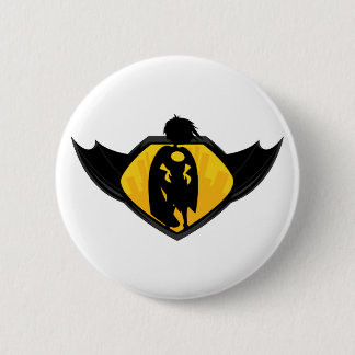 Superhero Silhouette Button Badge
