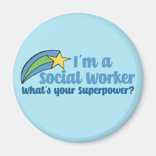 Superhero Social Worker Magnet (Front)