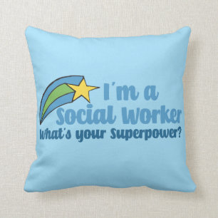 Superhero Social Worker Throw Pillow