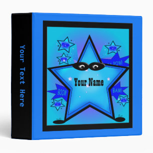 Superhero Star Boy Custom Blue Kids Binder