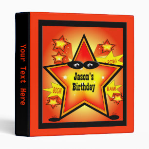 Superhero Star Kid Custom Birthday Binder