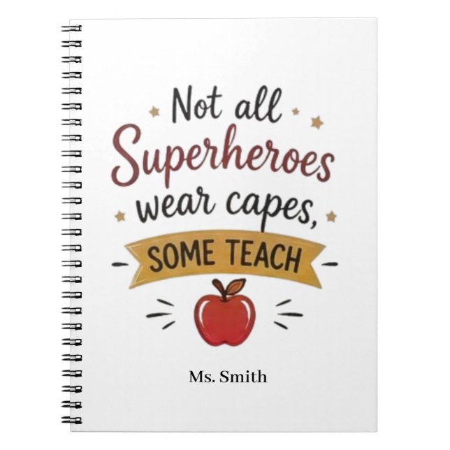 Superhero Teacher Personalized Notebook (Front)