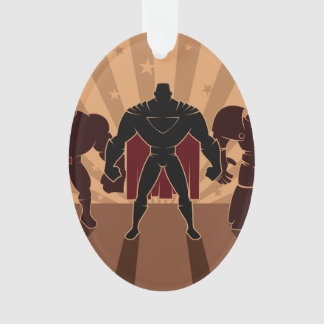Superhero Team Silhouettes Ornament
