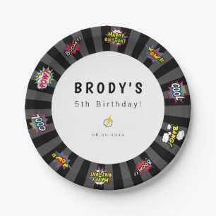 Superhero Theme Birthday Paper Plate