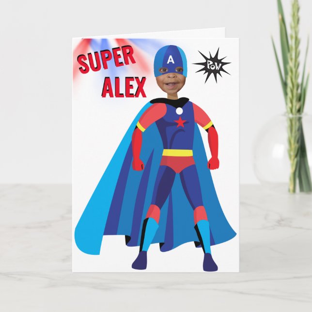 Superhero USA Stunning Boy Amazing Fab Birthday  Card (Front)