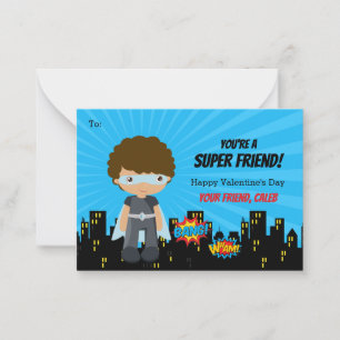 Superhero Valentine Card - Boys African American