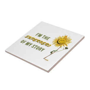 Superhero White Ceramic Tile by Poet Adiela Akoo