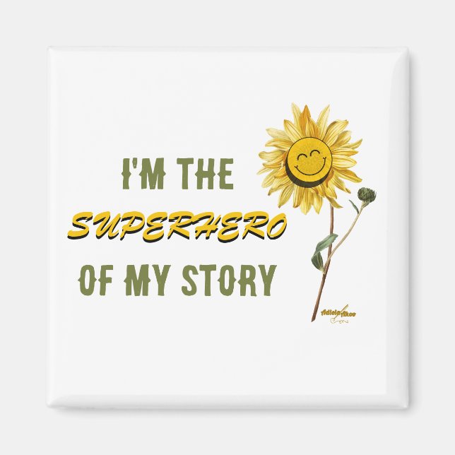 Superhero White Magnet by Poet Adiela Akoo (Front)