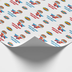 Superhero Wrapping Paper (Boy Personalized Name)