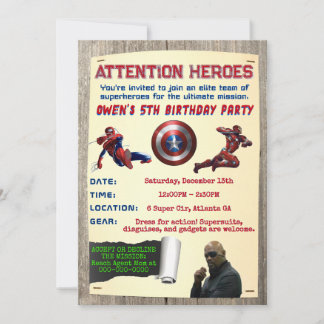 Superheroes Assemble Birthday Invitation