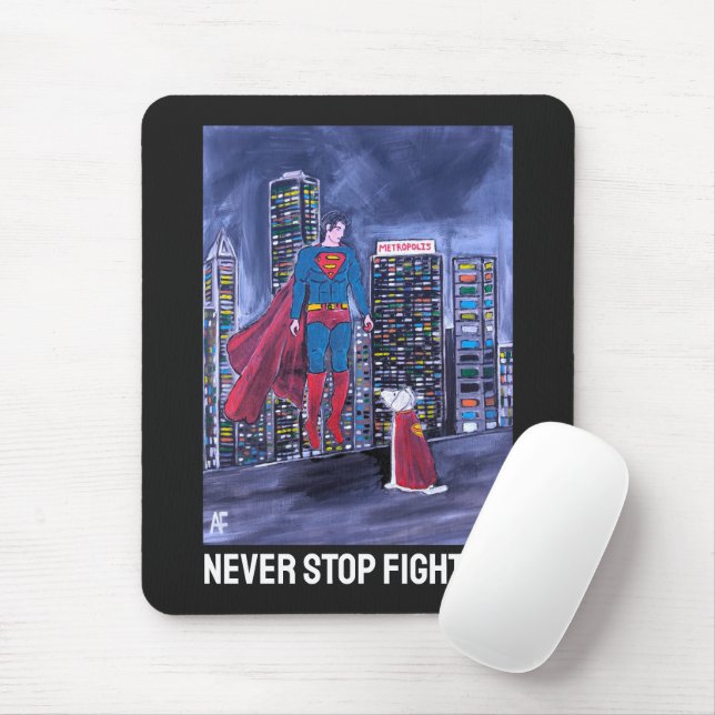 Superheroes Best Friend Painting by Alfred Fox Mouse Pad (With Mouse)