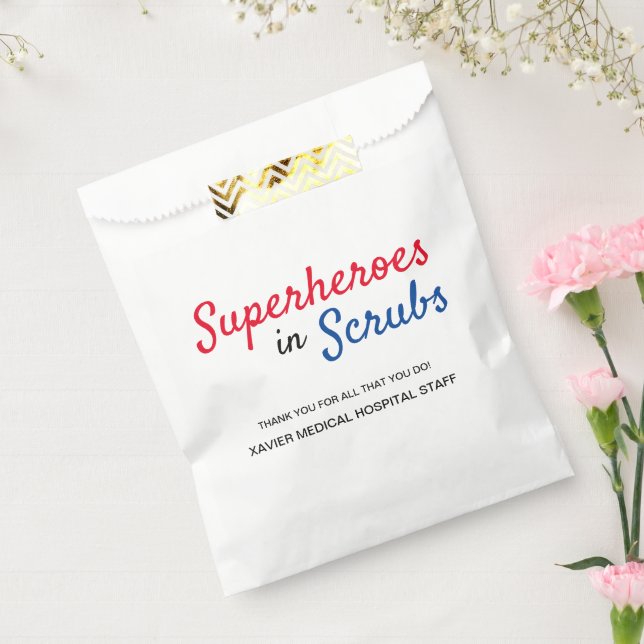 Superheroes in Scrubs Custom Hospital staff Favour Bag (Sealed)