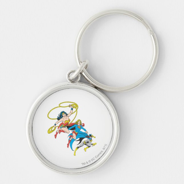 Superheroines Leap Keychain (Front)