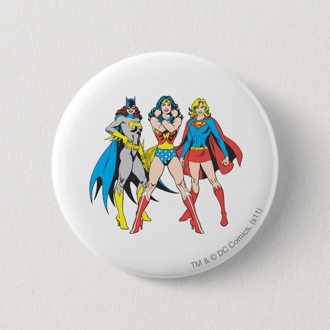 Superheroines Pose 2 Inch Round Button (Front)