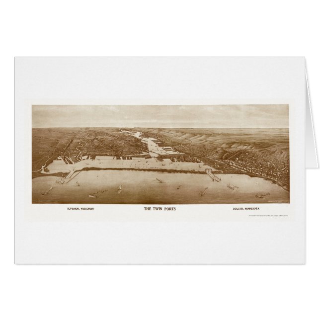 Supérieur, WI - Duluth, carte panoramique de (Devant horizontal)