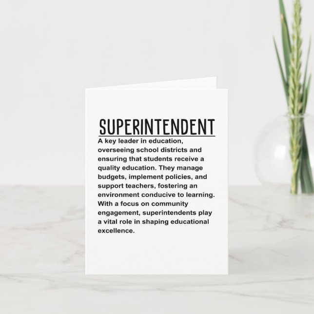 Superintendent  card (Front)