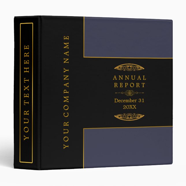 Superior Elegance Corporate Business Annual Report Binder (Front/Spine)
