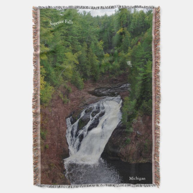 Superior Falls throw blanket (Front Vertical)